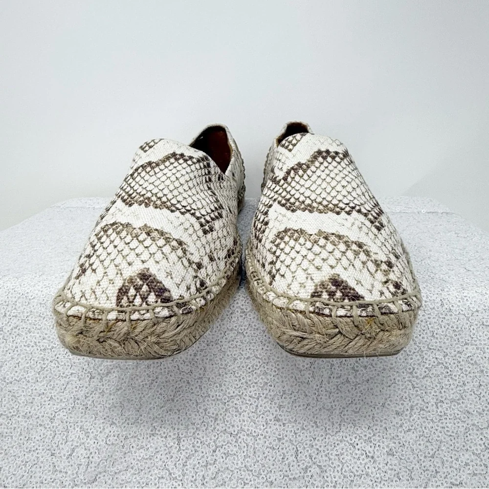 Franco Sarto Espadrille Kenna Snakeskin Espadrille Flats size 7.5W